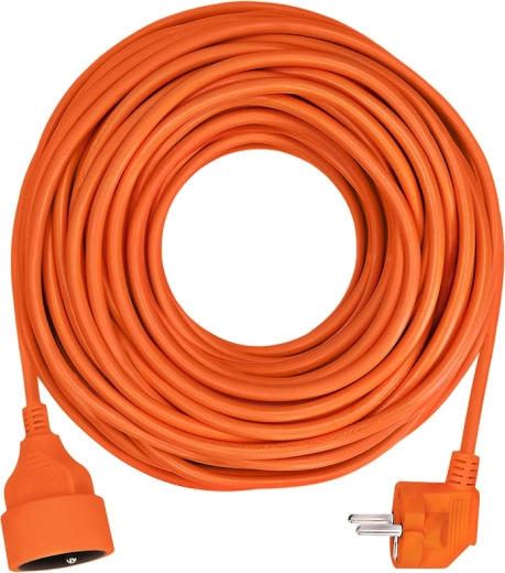 Solight podaljšek s spojko, 1 vtičnica, 30 m, oranžen