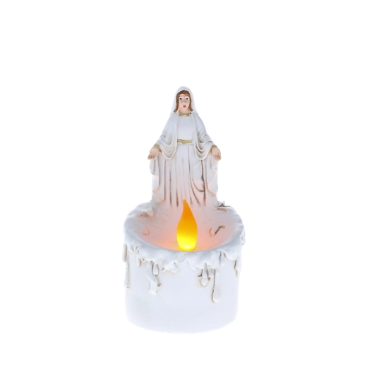 LED sveča s figurico Device Marije 17 cm
