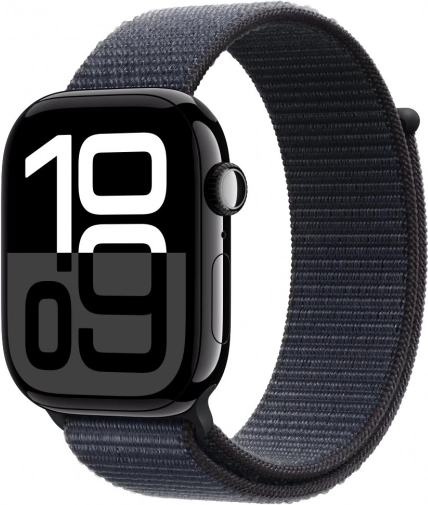 Apple Watch Series 10 GPS, aluminijasto ohišje 46 mm v barvi oniks z barvno športno paščko