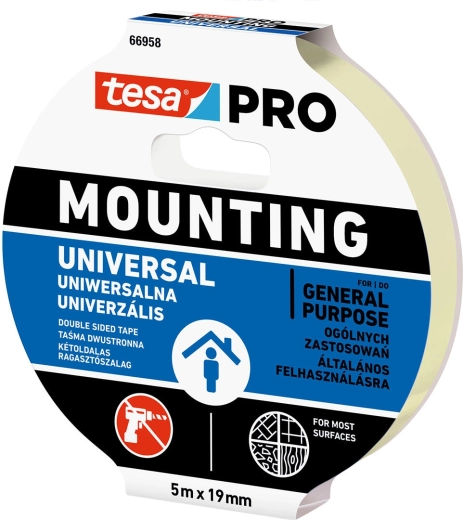 Univerzalni montažni trak 19 mm × 5 m TESA