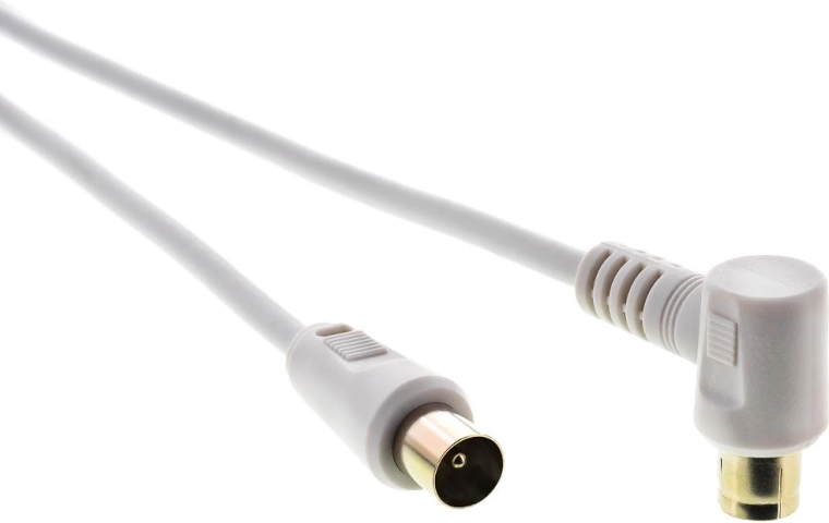 Sencor antenna coaxial cable plug–socket 90° 1.5 m white