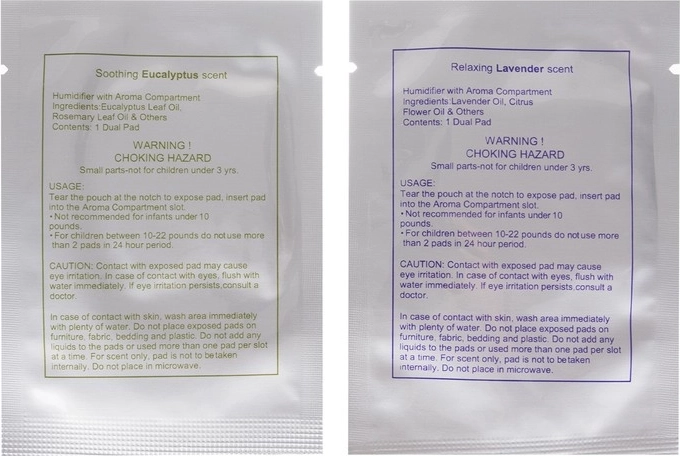 Two scents in one pack: lavender and eucalyptus