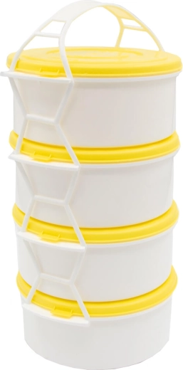 Posoda za prenos hrane 4x1 l – večnivojska plastična škatla za hrano