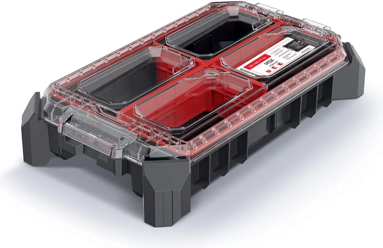 Modularni organizator MSX 36,8 × 22,8 × 7,7 cm s prozornim pokrovom