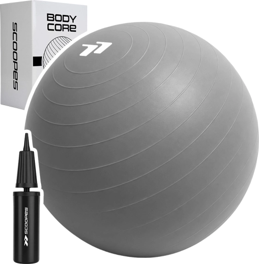 Gimnastična žoga BodyCore 75 cm, siva