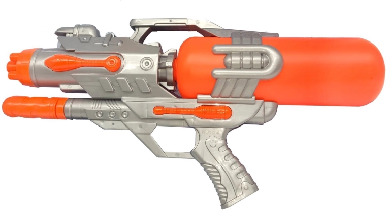 Large water gun with pump 45 cm, orange - 1 piece