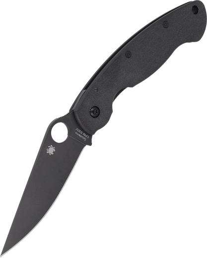 Spyderco Military Model Black žepni nož 10,2 cm, povsem črn, G10
