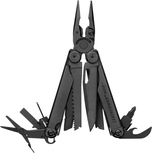 Leatherman Wave Plus Black večnamensko orodje – 18 funkcij, črno