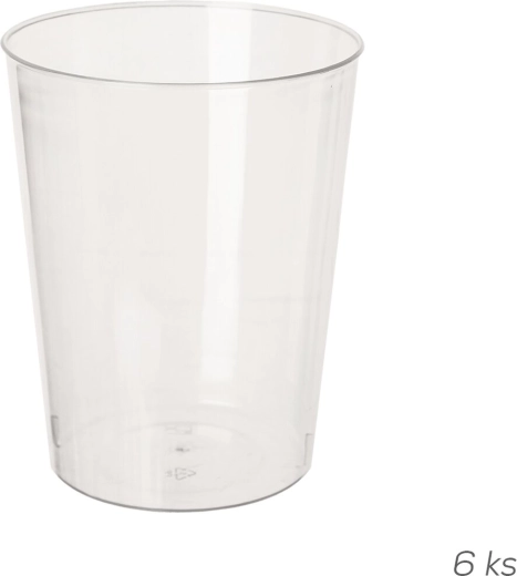 Transparent Plastic Cup 280 ml - 6 pcs