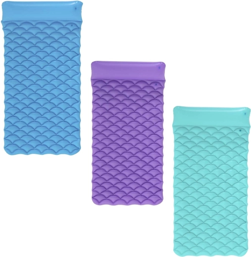 Beach inflatable mattress with window 213 × 86 cm – turquoise
