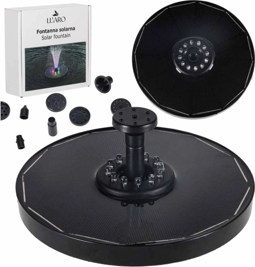 Solarna plavajoča fontana za ribnik z LED RGB, 16,5 cm