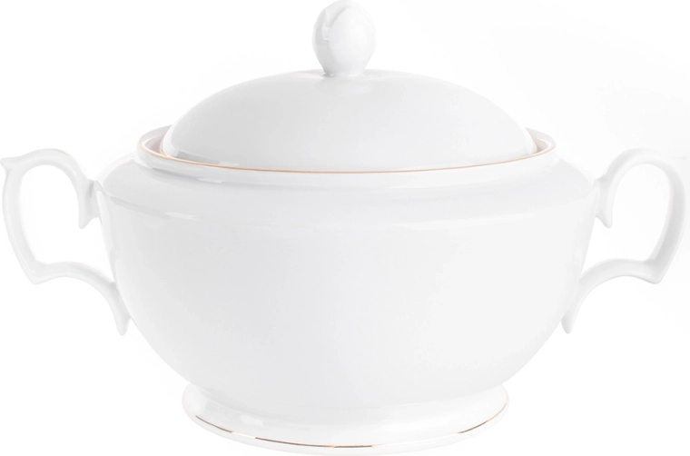 MariaPaula klasična porcelanasta posoda za juho z zlato linijo 2,7 l