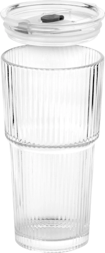 Pokrov s tesnilom in odprtino za slamico