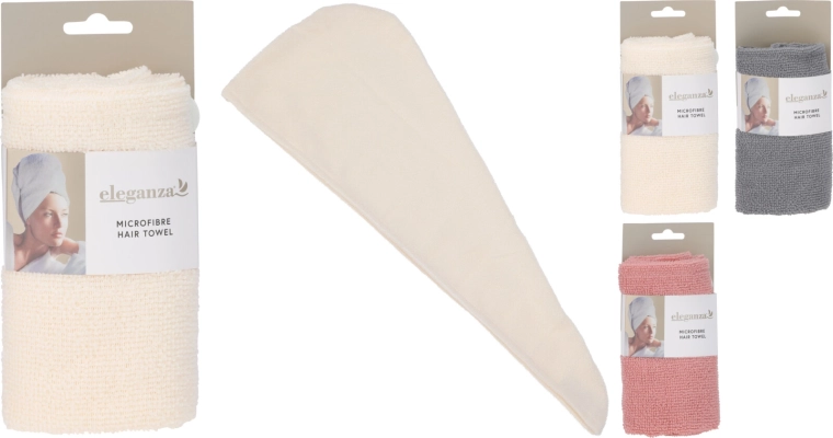 Mikrovlaknen turban za lase 55 × 22 cm z gumbom