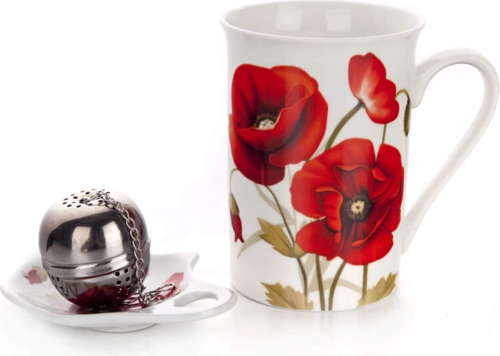 Tridelni čajni set Red Poppy