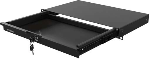Zaklenljiv predal za 19" rack 1U 270 mm črn Lanberg