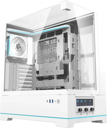Računalniško ohišje Darkflash DY450 PRO z ventilatorjem, belo