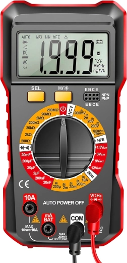 Digitalni multimeter s samodejnim izborom območja in osvetljenim zaslonom