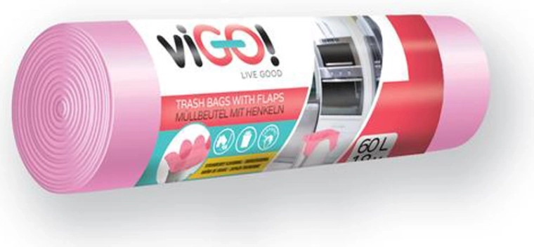 Vrečke za odpadke z ročaji 60 l, vonj jagoda, 18 kos