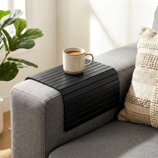 Stable surface on a sofa armrest
