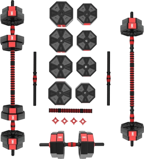 Nalagani komplet uteži HMS SGC15 15 kg – ročke in palica