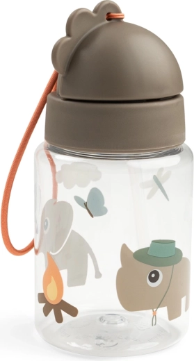Done by Deer otroška steklenička s slamico Tiny trails, peščena, 280 ml