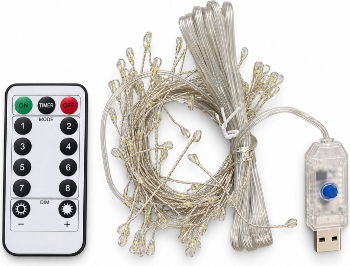 8 lighting functions and remote control