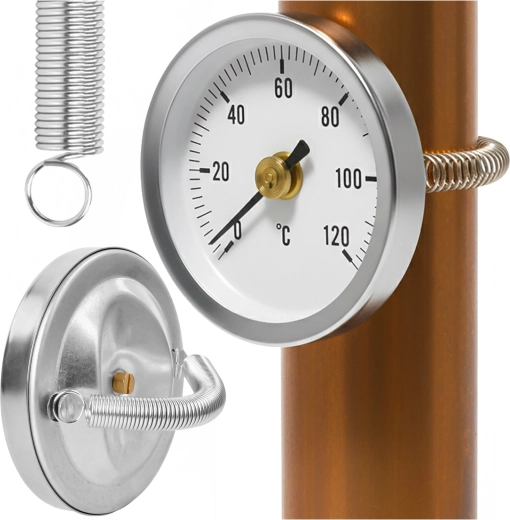 Bimetal clamp-on pipe thermometer Ruhhy 0–120 °C