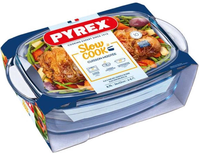 Steklena peka posoda s pokrovom PYREX 6,7 l