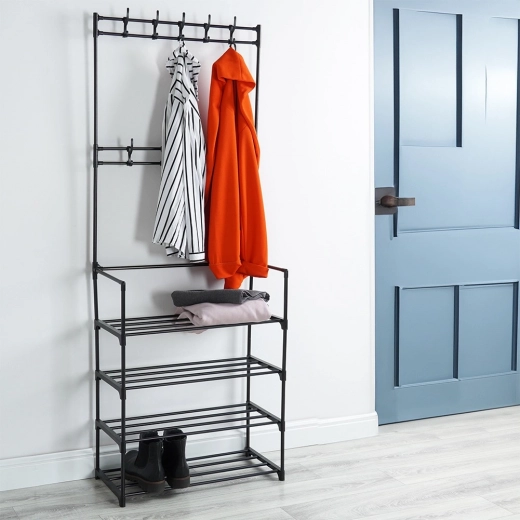 Vzdržljiva kovinska konstrukcija v črni barvi