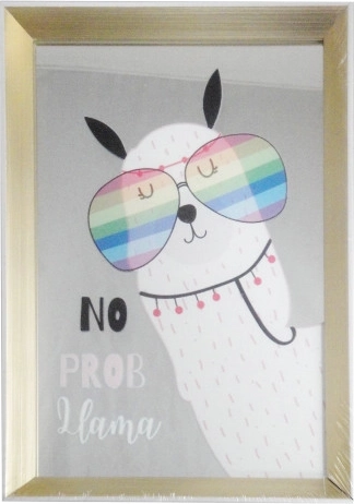 Slika 20 × 30 cm v okvirju z ogledalom in lamo