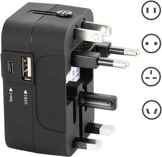 Vtičnice za US/UK/EU/AU v enem adapterju