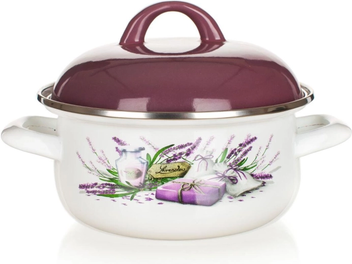 Emajliran lonec Lavender 20 cm s pokrovom 2,1 l