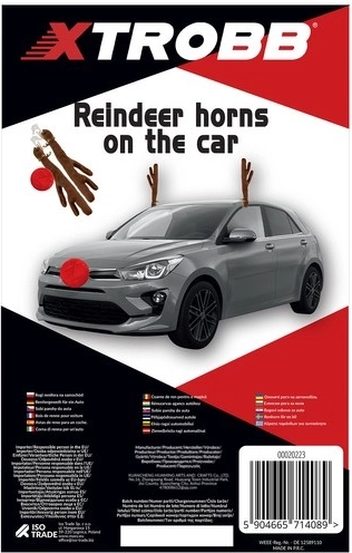 Car decoration reindeer antlers and nose Xtrobb
