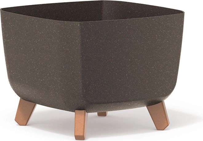 Lonček za rože Gracia Square Eco Wood 29 × 29 × 22 cm – kavni