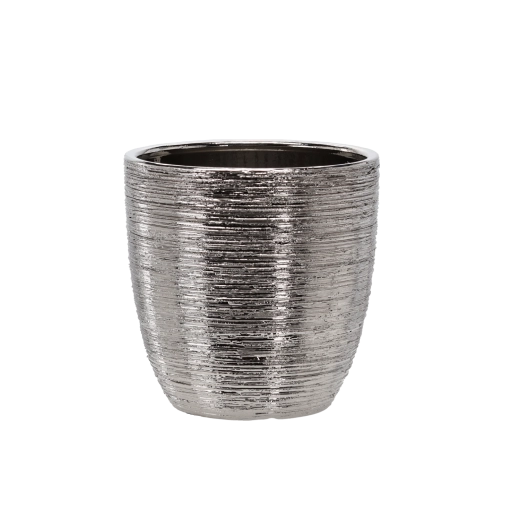 Keramični okrasni lonček za rože 20 × 20 × 22 cm srebrn