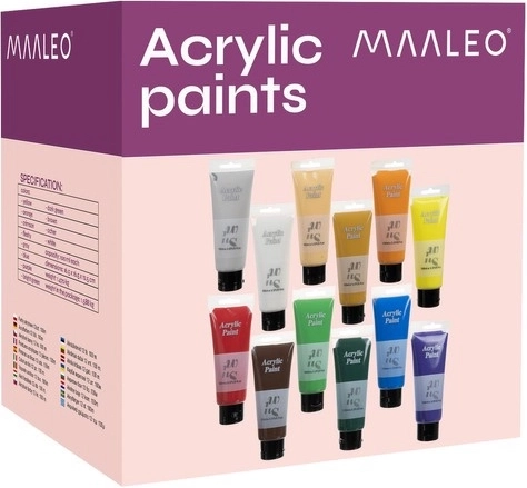 Maaleo acrylic paints 12 colors 100 ml