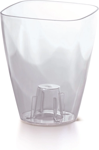 Prozoren lonec za orhideje COUBI ORCHID, kvadraten 13,2 × 13,2 cm