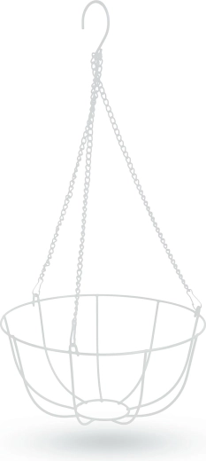 Hanging metal planter basket 25 cm white