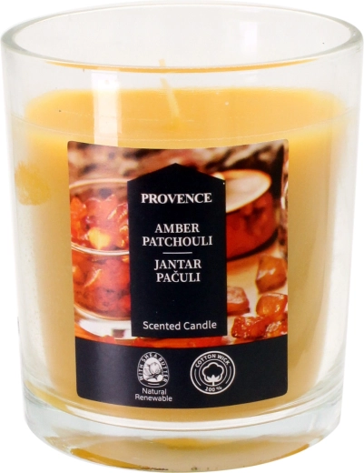 Dišeča sveča v steklu jantar in pačuli 7 × 8 cm