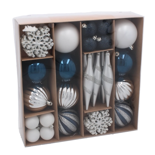 Harmonična paleta mornarsko modre in srebrne