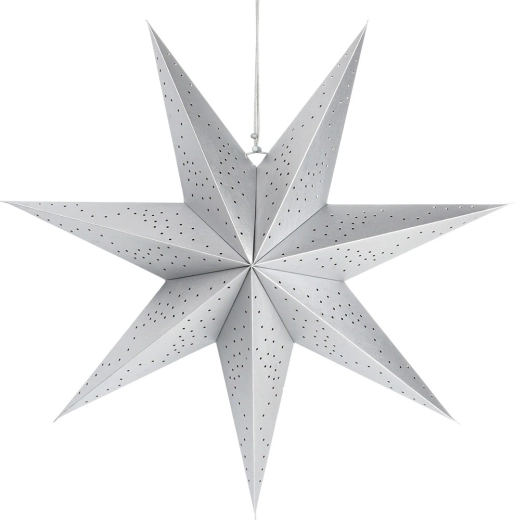 Papirnata preluknjana srebrna zvezda 60 cm