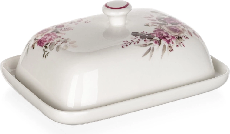 Nežen rožnat cvetlični motiv za elegantno postrežbo