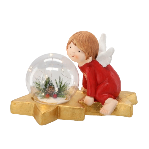 Čarobna LED krogla z naravno aranžmajsko dekoracijo