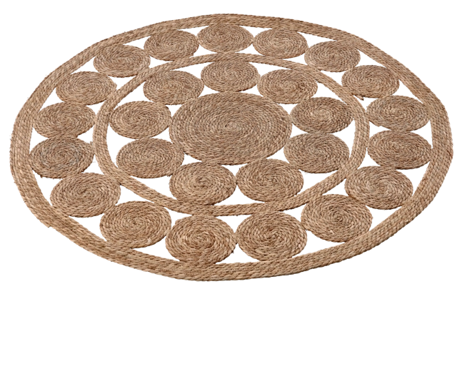 Okrogla talna preproga iz morske trave 120 cm