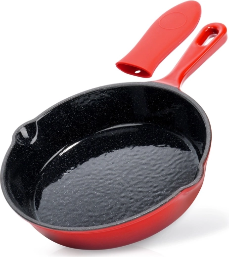 Litoželezna ponev s emajlom in silikonskim nastavkom CAST ENAMEL 20 cm