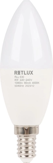 Retlux LED candle bulb E14 8 W 4000 K
