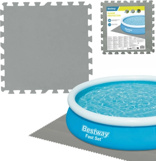 Bestway penasta zaščitna podloga pod bazen 50 × 50 cm, siva