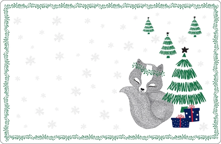 Namizna podloga Winter Friends lisice 28 × 43 cm