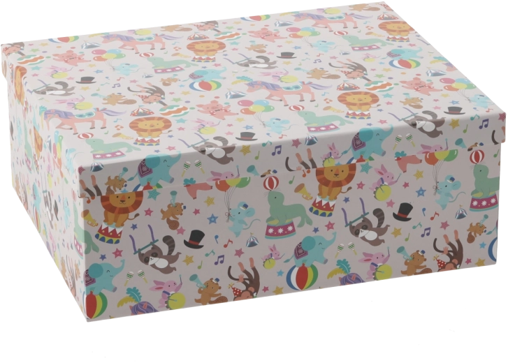 Colorful gift box with animal motifs 28.6 × 22.4 × 11.1 cm